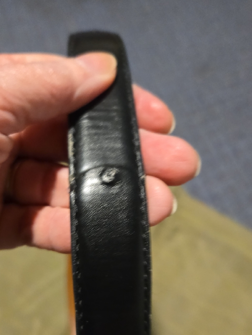 Belt with Rounded Silver Reversable Buckle - Picture 4 of 6